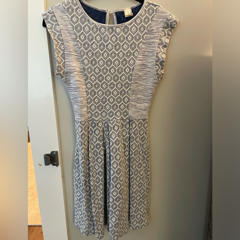 Blue and white soft cap sleeve dress. size Small